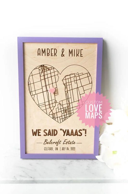 Love Map - Customized (Purple Frame)