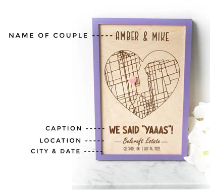 Love Map - Customized (Purple Frame)