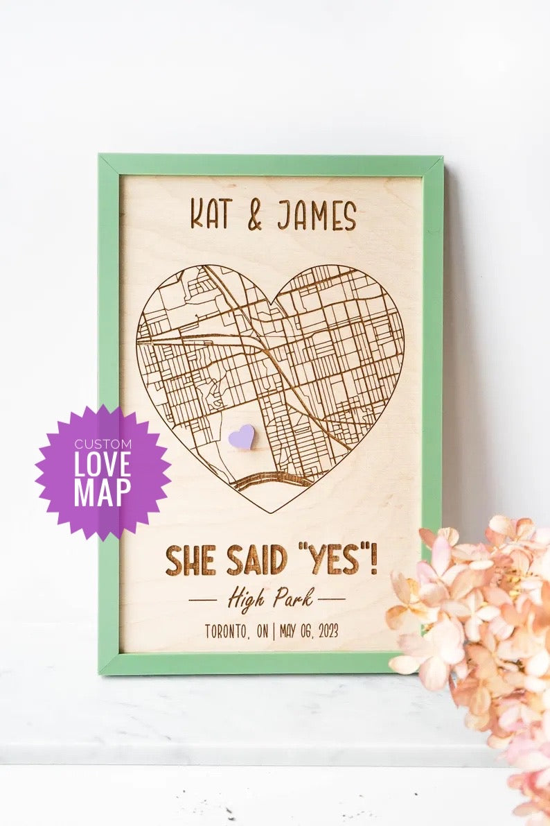 Love Map - Customized  (Green Frame)