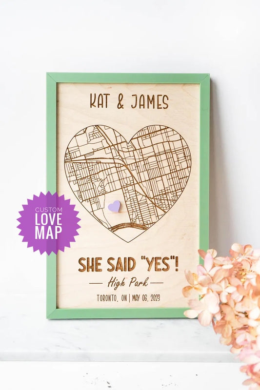 Love Map - Customized  (Green Frame)