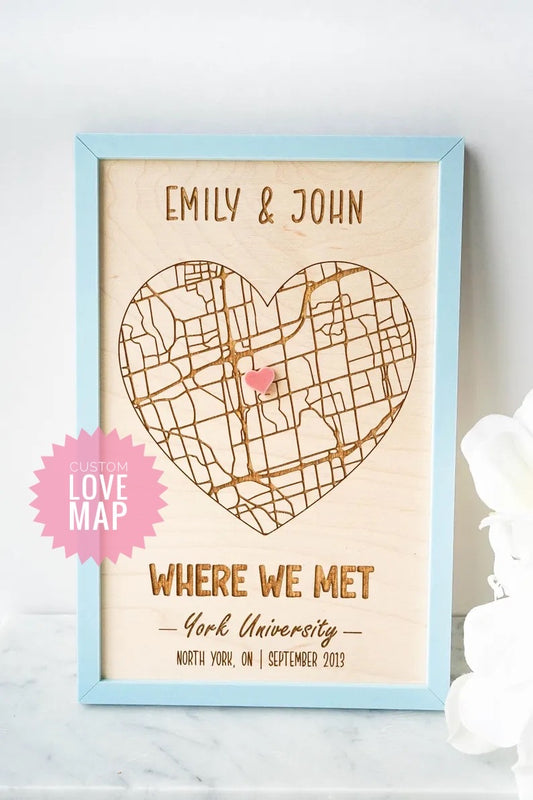 Love Map - Customized (Blue Frame)