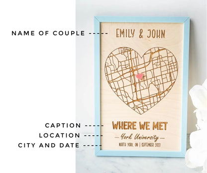 Love Map - Customized (Blue Frame)