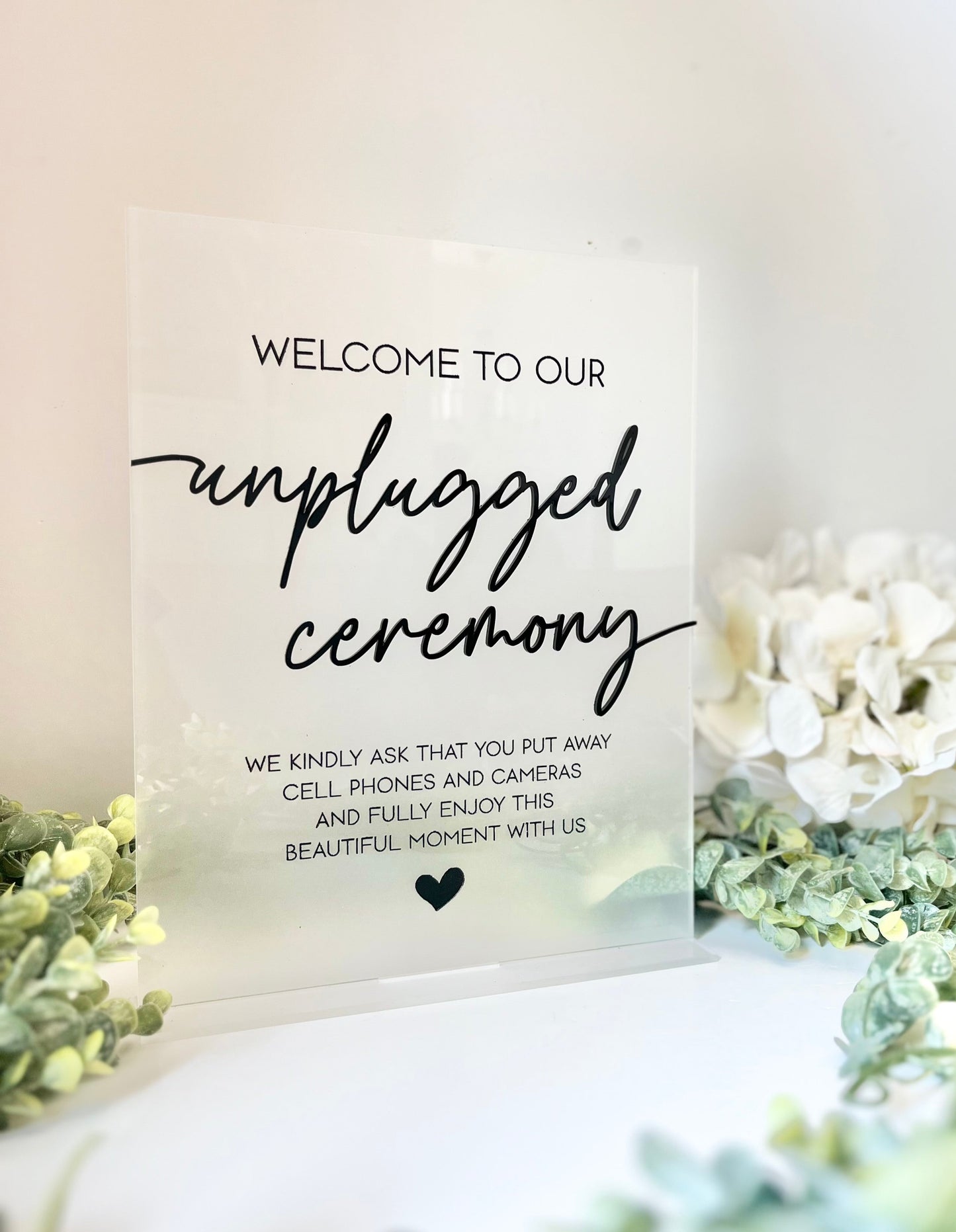 Unplugged Ceremony - 3D Table Sign