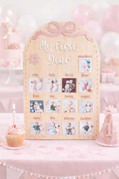 First Year Milestone Board - Bow & Floral