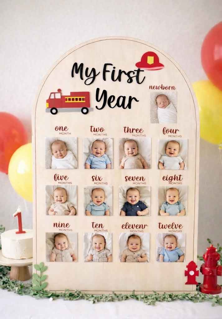 First Year Milestone Board - Firetruck
