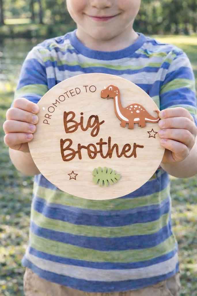 Promoted to Big Brother Plaque - Dinosaur