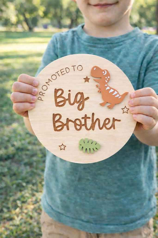 Promoted to Big Brother Plaque - Dinosaur