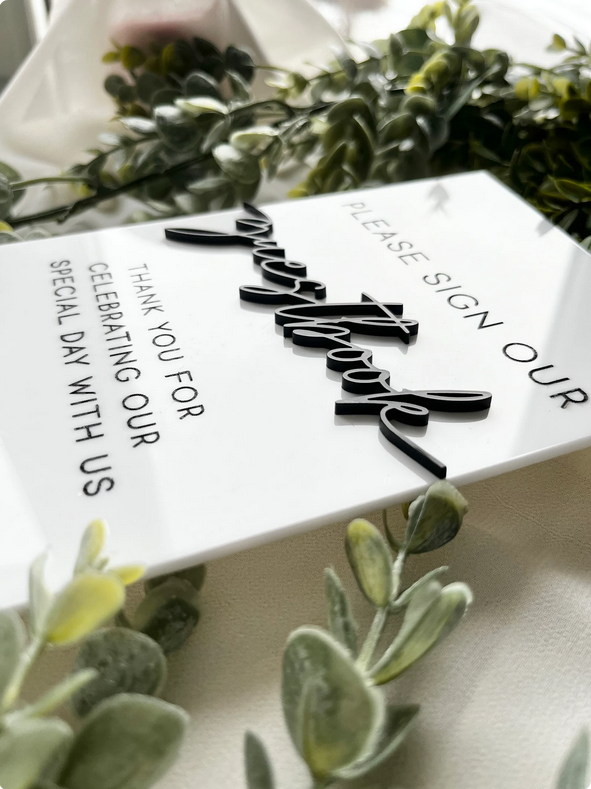 Please Sign Our Guestbook - 3D Table Sign