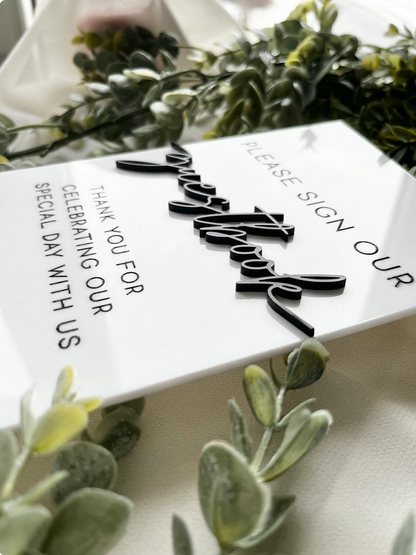 Please Sign Our Guestbook - 3D Table Sign
