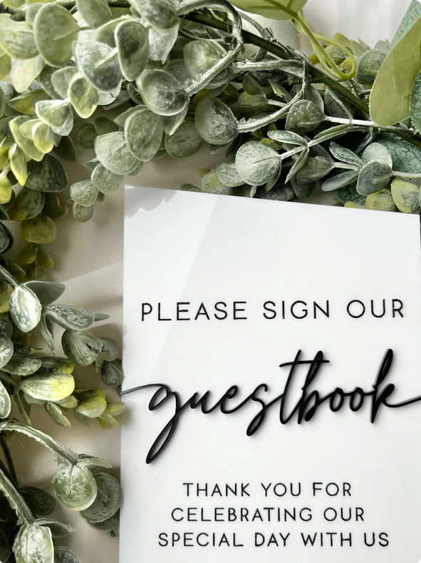 Please Sign Our Guestbook - 3D Table Sign