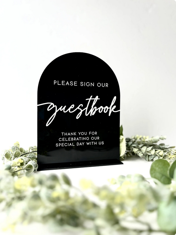 Please Sign Our Guestbook - 3D Table Sign