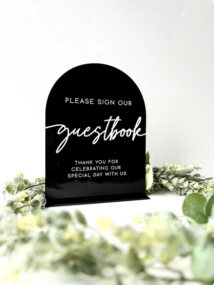 Please Sign Our Guestbook - 3D Table Sign