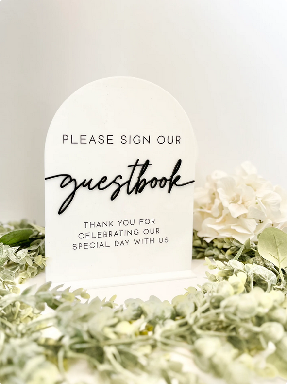 Please Sign Our Guestbook - 3D Table Sign