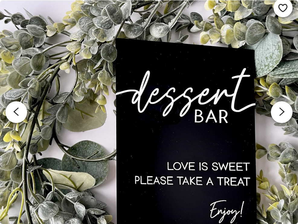 Dessert Bar - 3D Table Sign