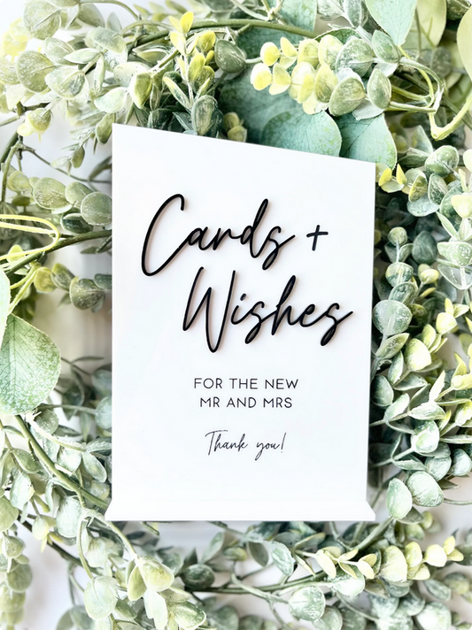 Cards and Wishes - 3D Table Sign