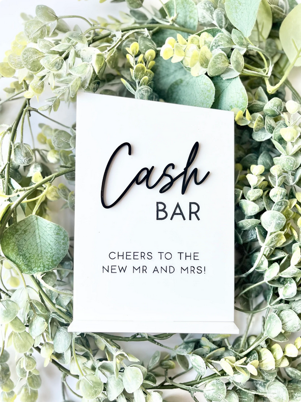 Cash Bar - 3D Table Sign
