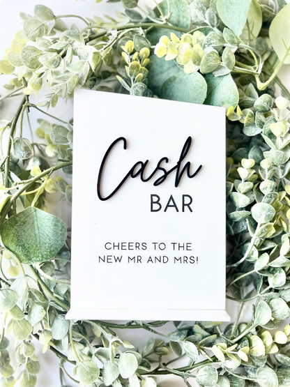 Cash Bar - 3D Table Sign