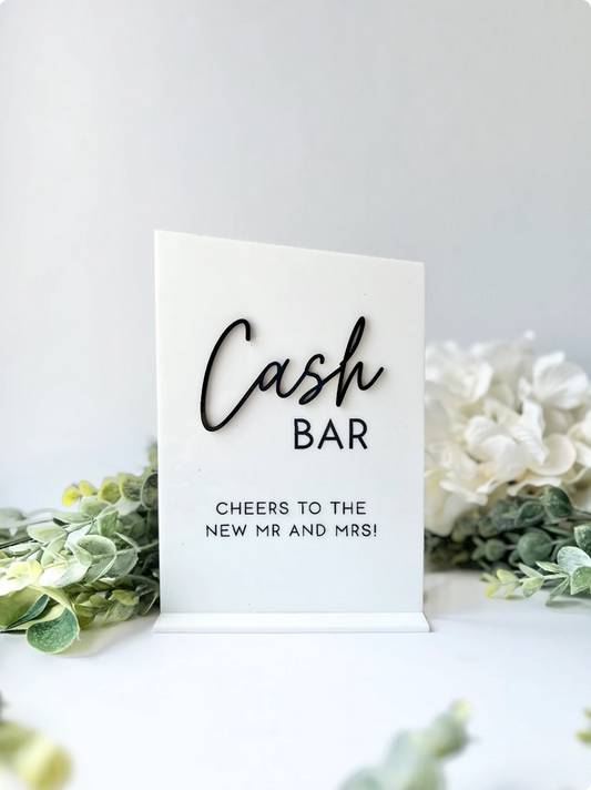 Cash Bar - 3D Table Sign