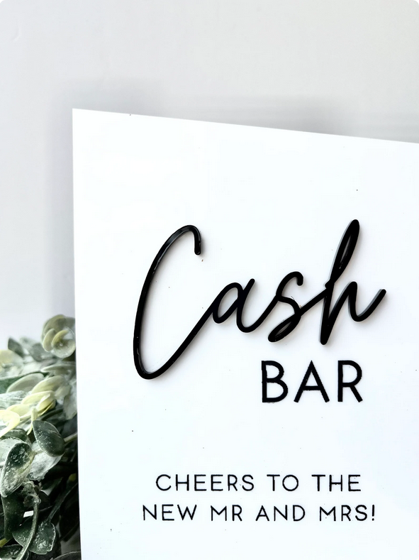 Cash Bar - 3D Table Sign