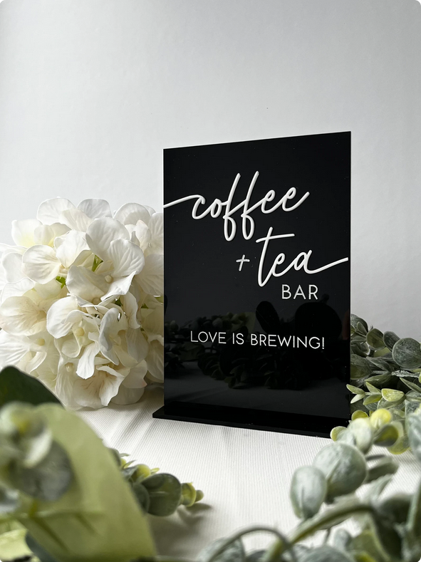 Coffee and Tea - 3D Table Sign