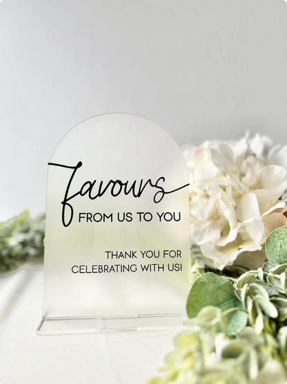 Favours - 3D Table Sign