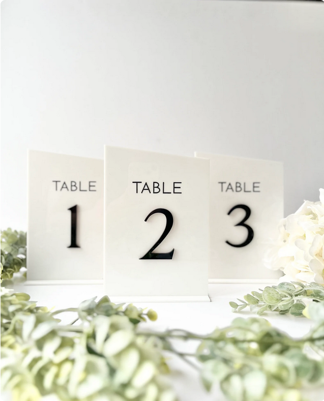Acrylic Table Numbers - 3D Table Numbers