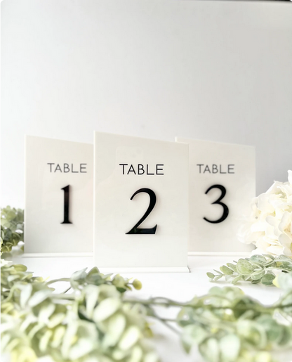 Acrylic Table Numbers - 3D Table Numbers