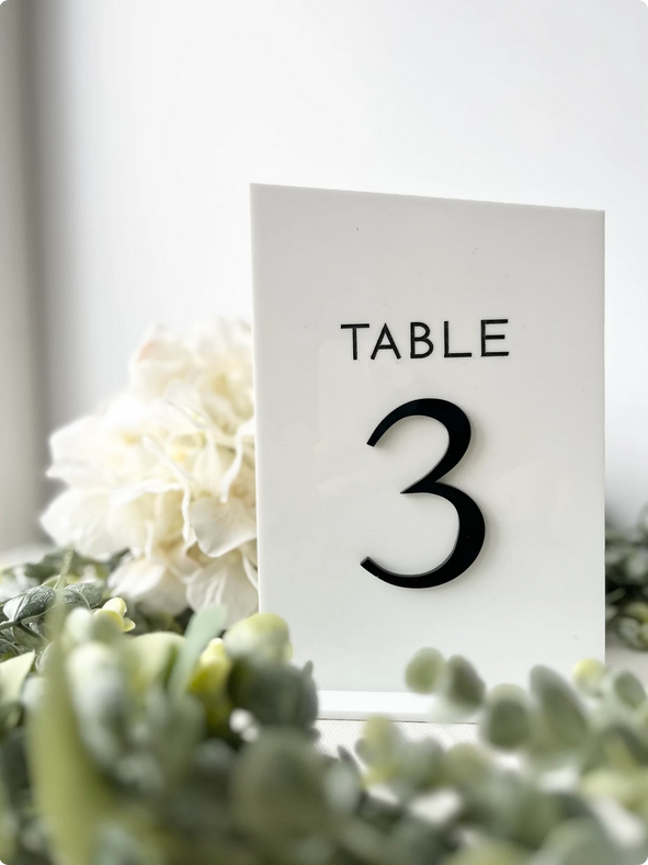 Acrylic Table Numbers - 3D Table Numbers