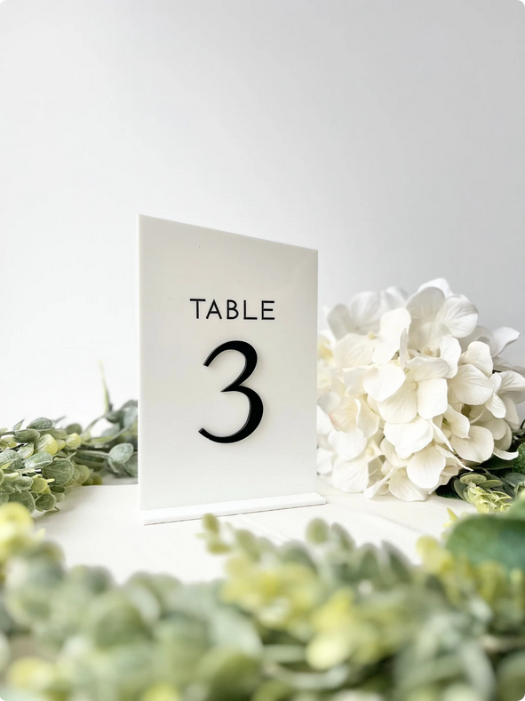 Acrylic Table Numbers - 3D Table Numbers