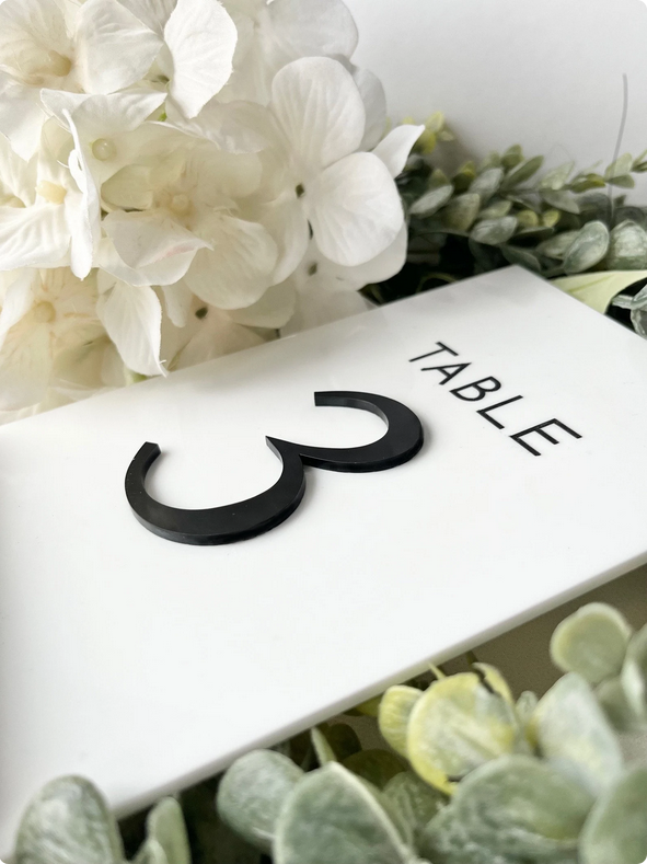 Acrylic Table Numbers - 3D Table Numbers