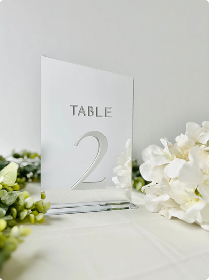 Mirror Acrylic Table Numbers - 3D Table Numbers