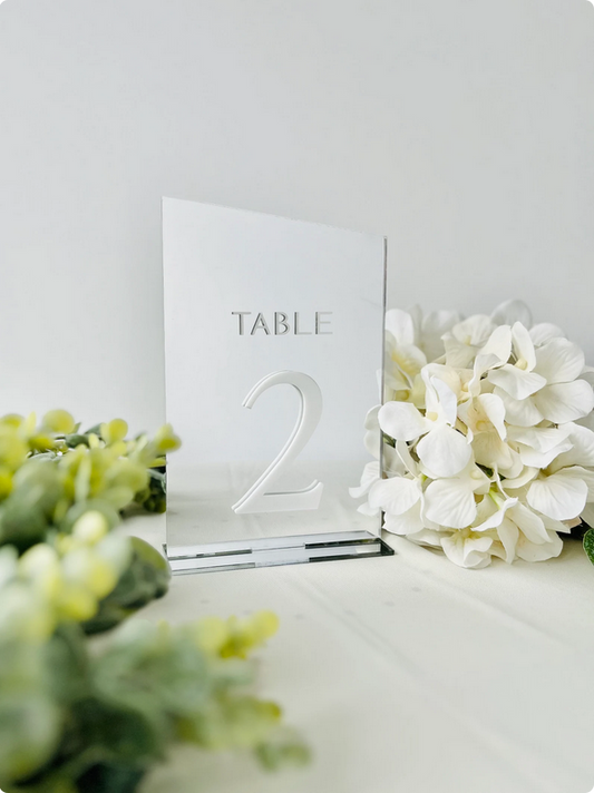 Mirror Acrylic Table Numbers - 3D Table Numbers