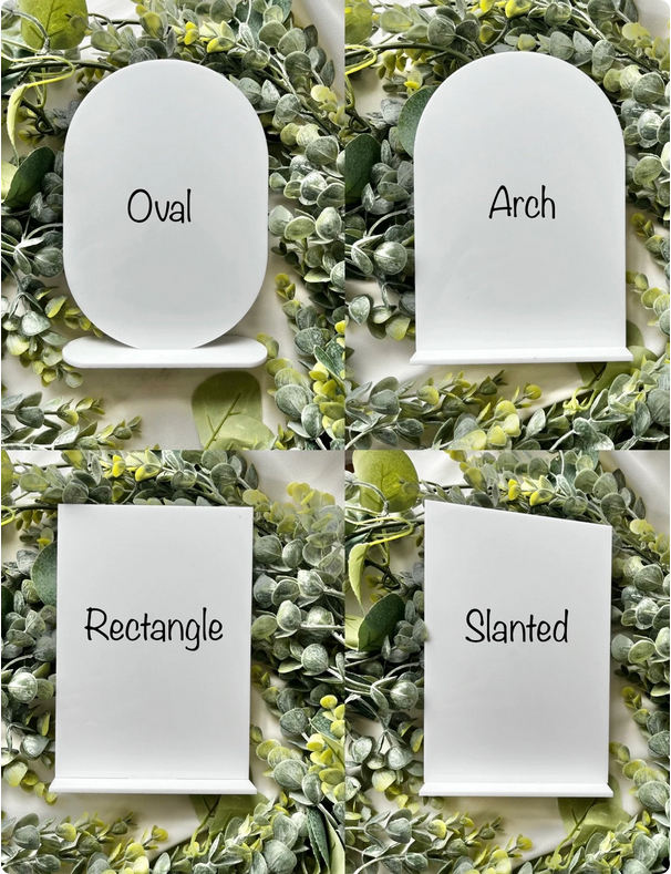Acrylic Menu - Table Decor