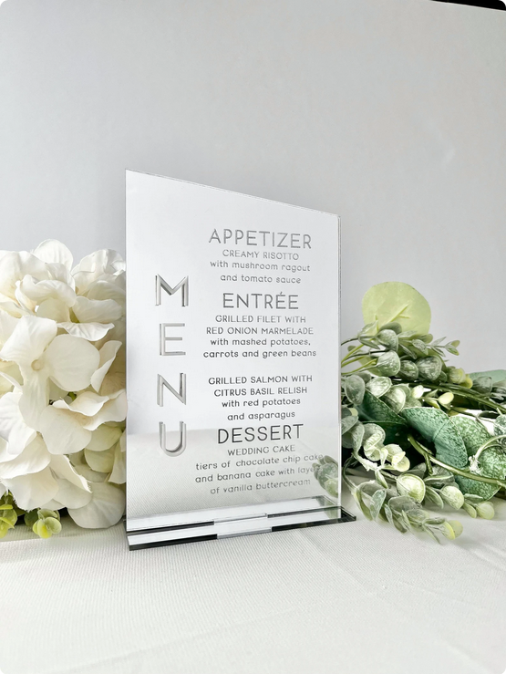 Dinner Menu - 3D Table Sign