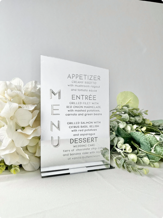 Dinner Menu - 3D Table Sign
