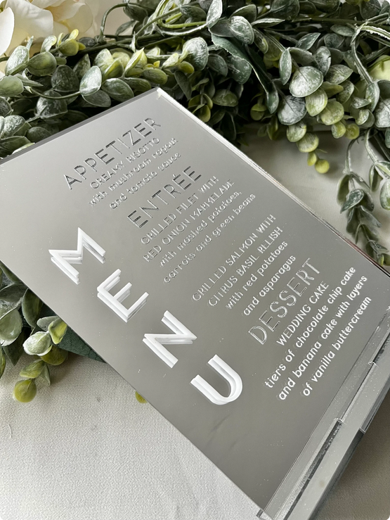 Dinner Menu - 3D Table Sign