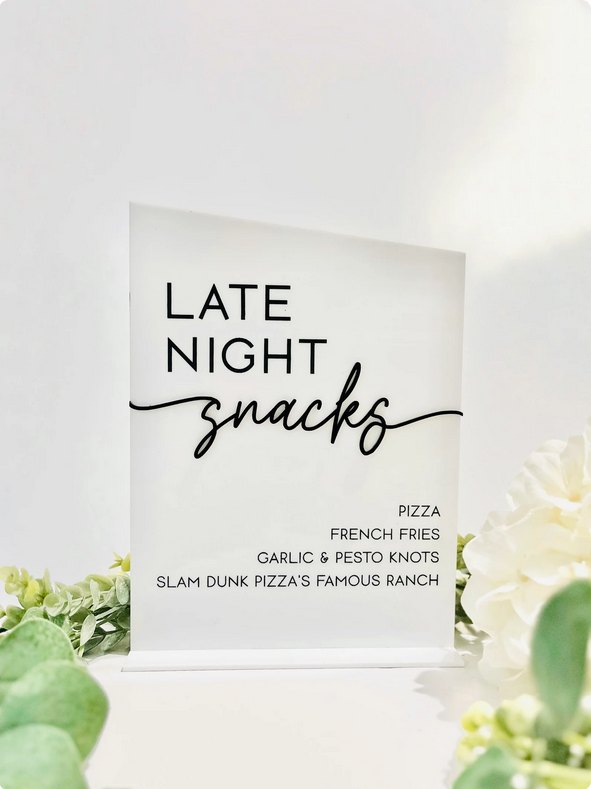 Late Night Snacks - 3D Table Sign