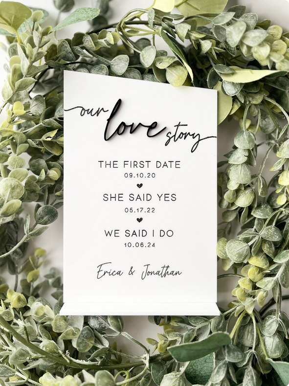 Our Love Story - 3D Table Sign