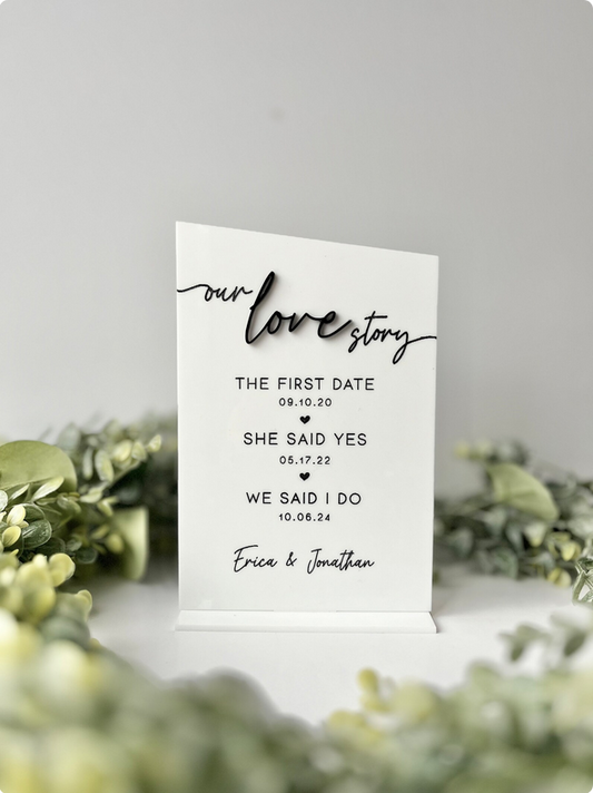 Our Love Story - 3D Table Sign
