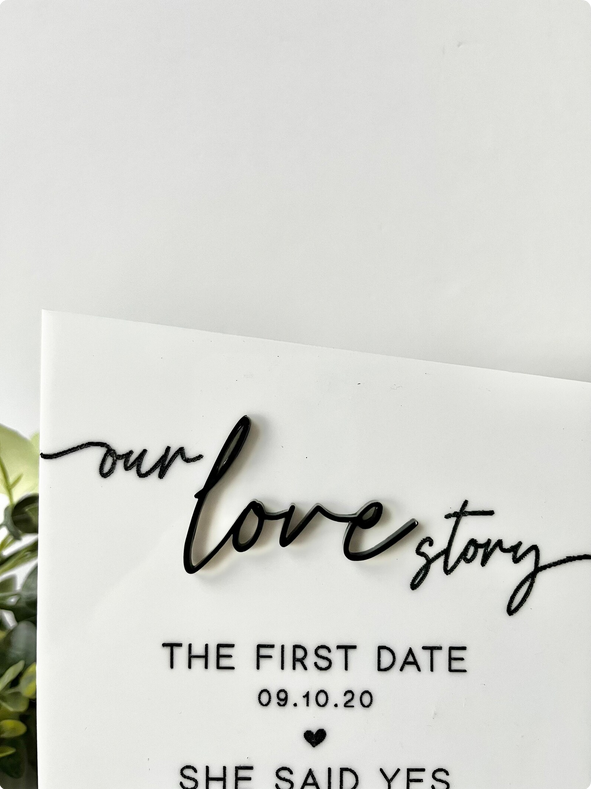 Our Love Story - 3D Table Sign
