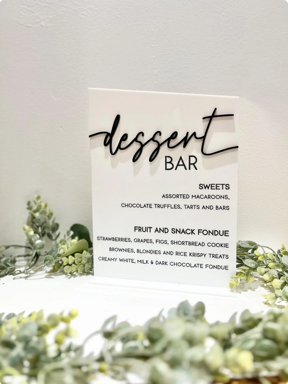 Dessert Bar - 3D Table Sign