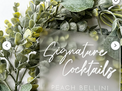 Signature Cocktails Menu - 3D Bar Sign