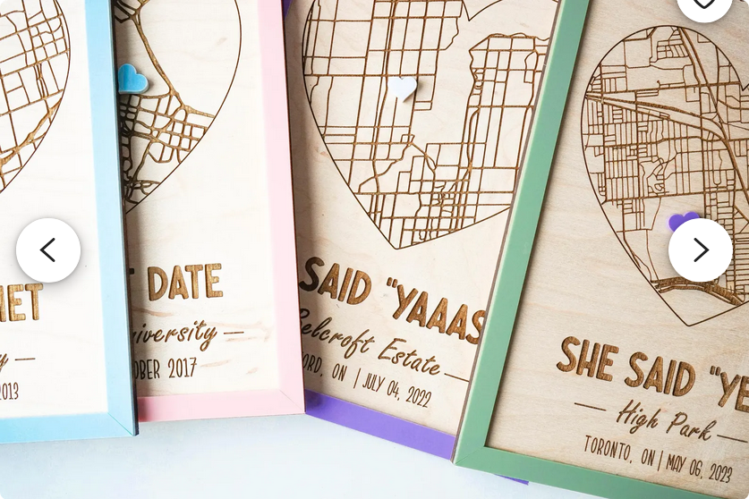 Love Map - Customized (Blue Frame)