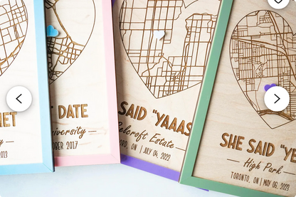 Love Map - Customized (Blue Frame)