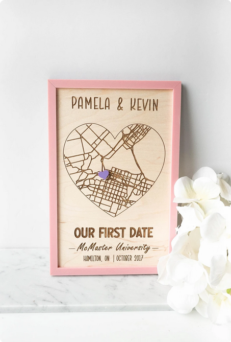 Love Map - Customized (Blue Frame)
