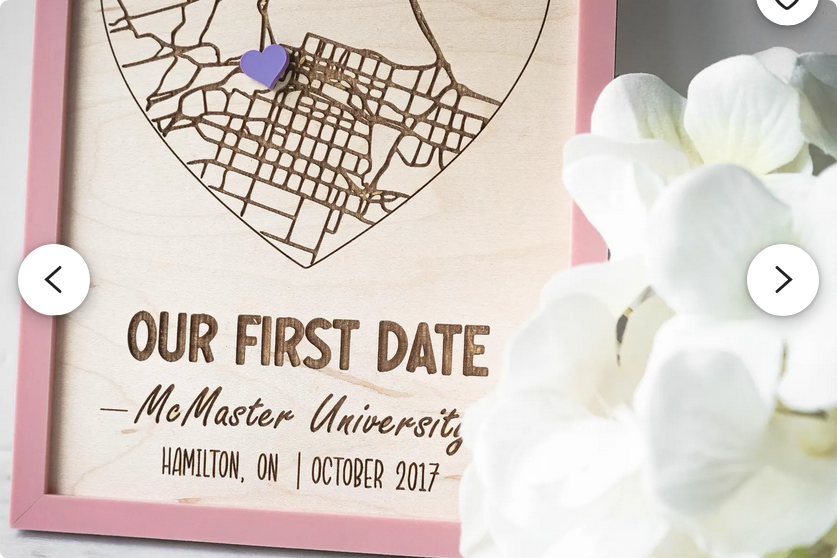 Love Map - Customized (Blue Frame)