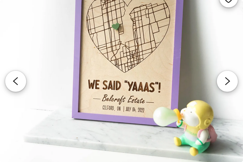 Love Map - Customized (Purple Frame)