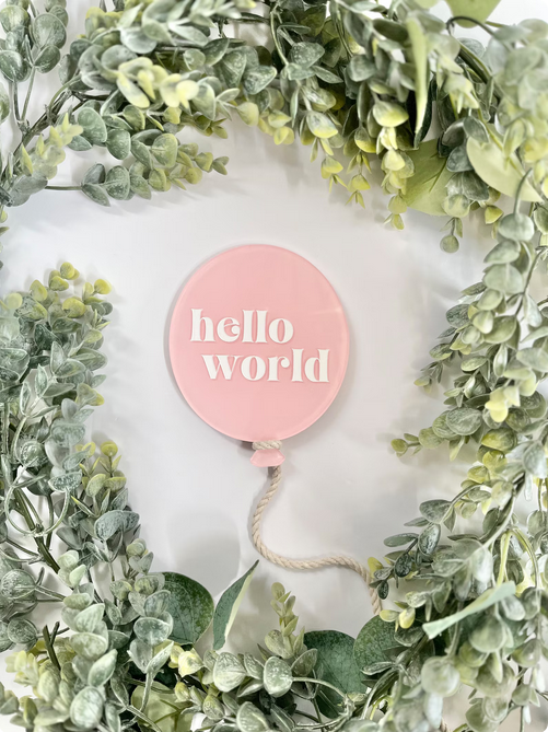 Hello World - Balloon Birth Announcement