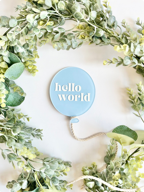 Hello World - Balloon Birth Announcement