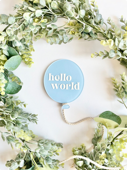 Hello World - Balloon Birth Announcement